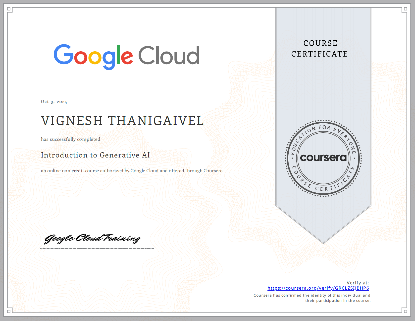 Certificate Preview