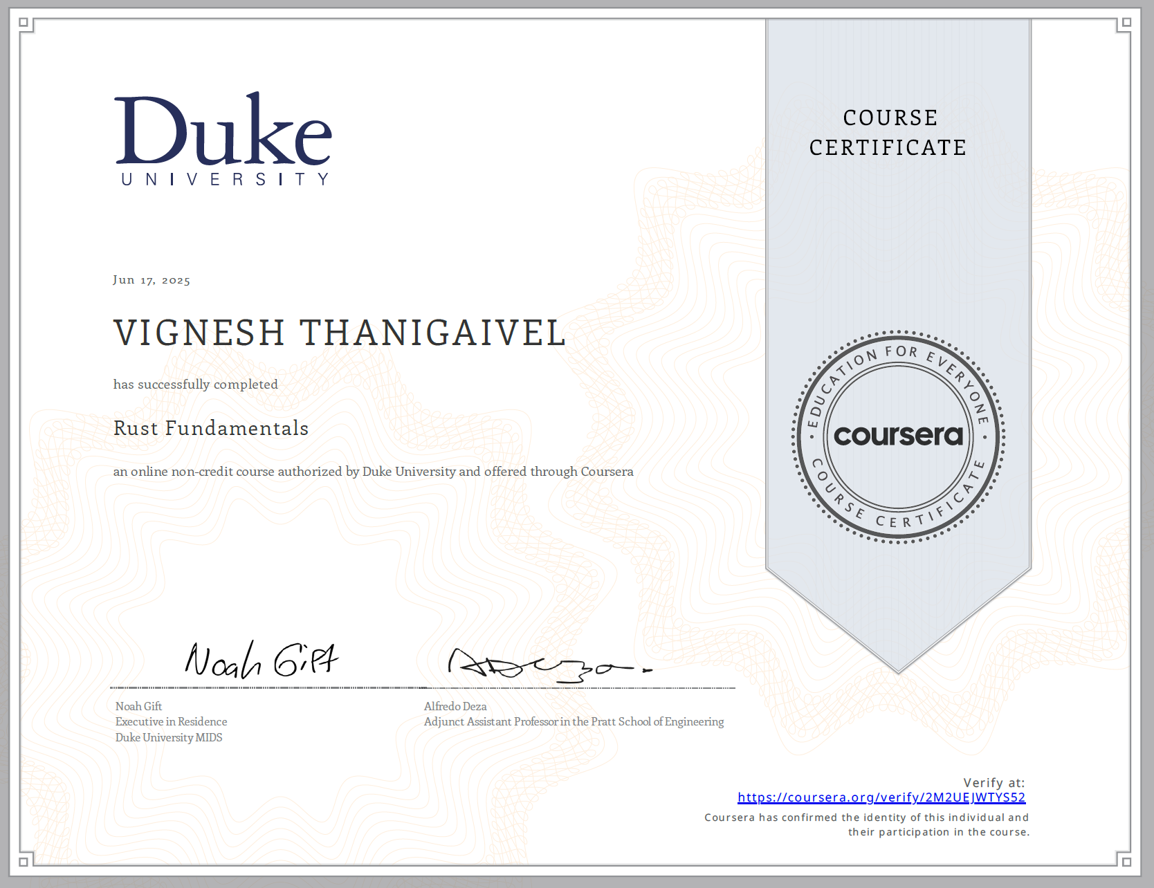 Certificate Preview
