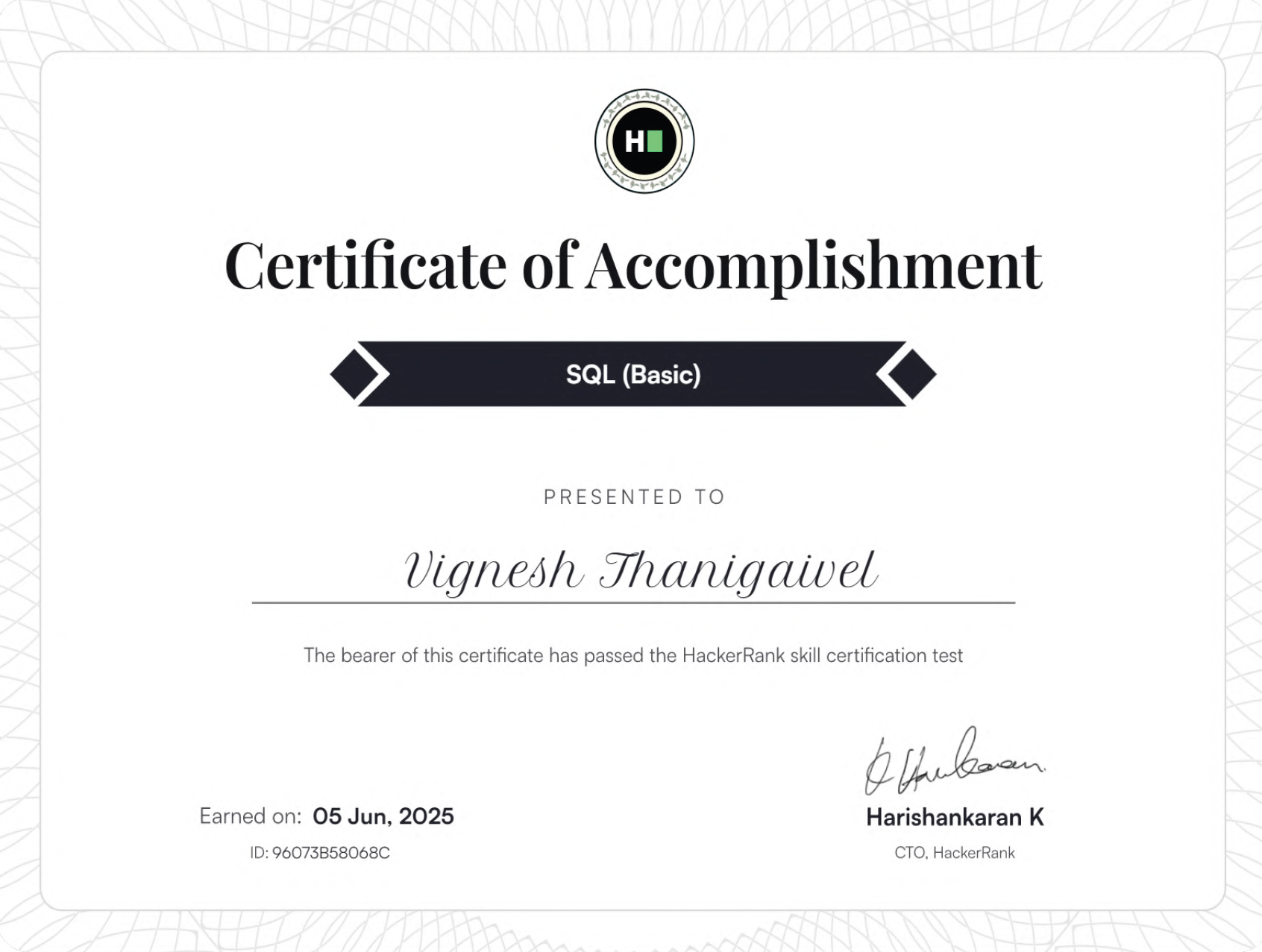 Certificate Preview